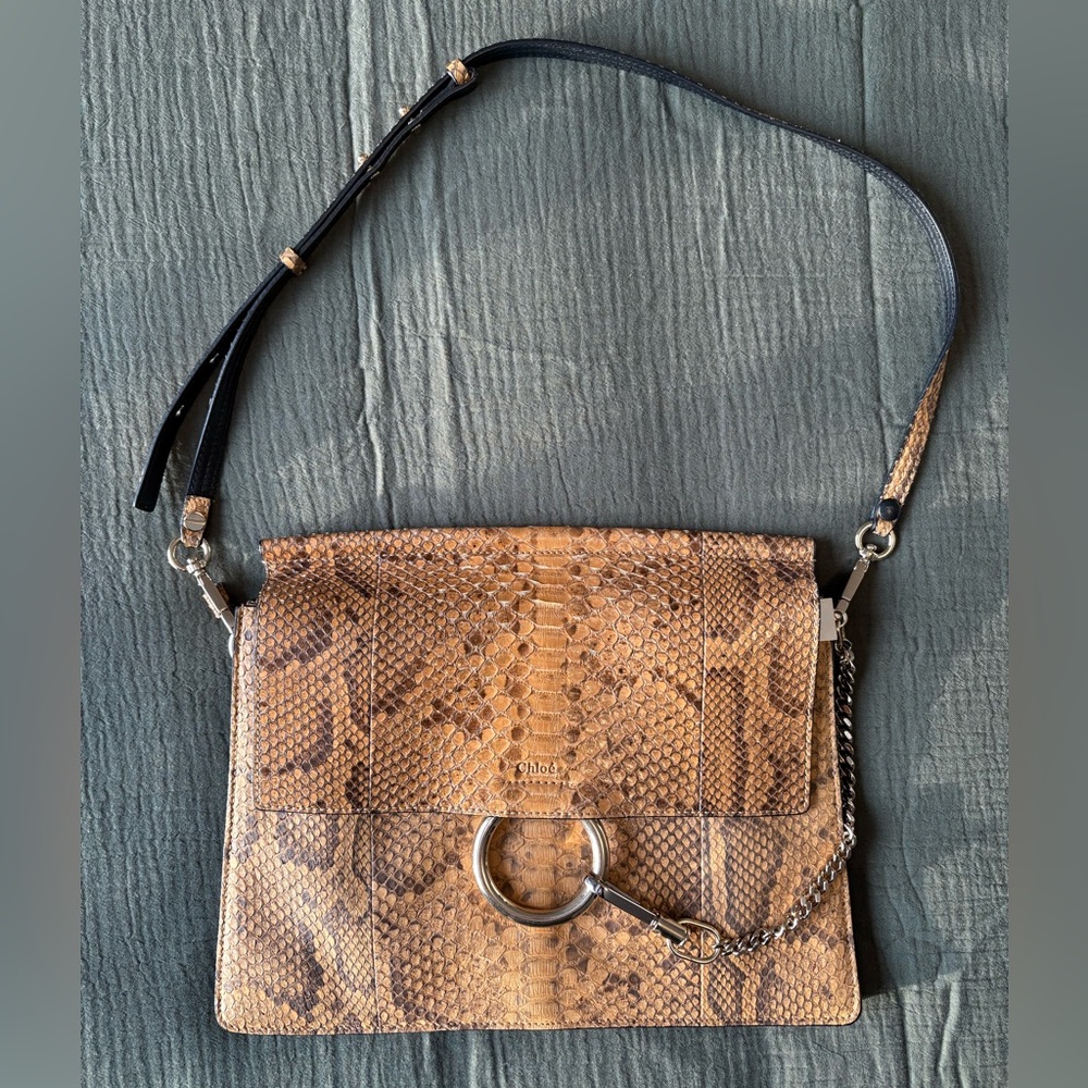 Authentic Chloe medium “Faye” Python Handbag